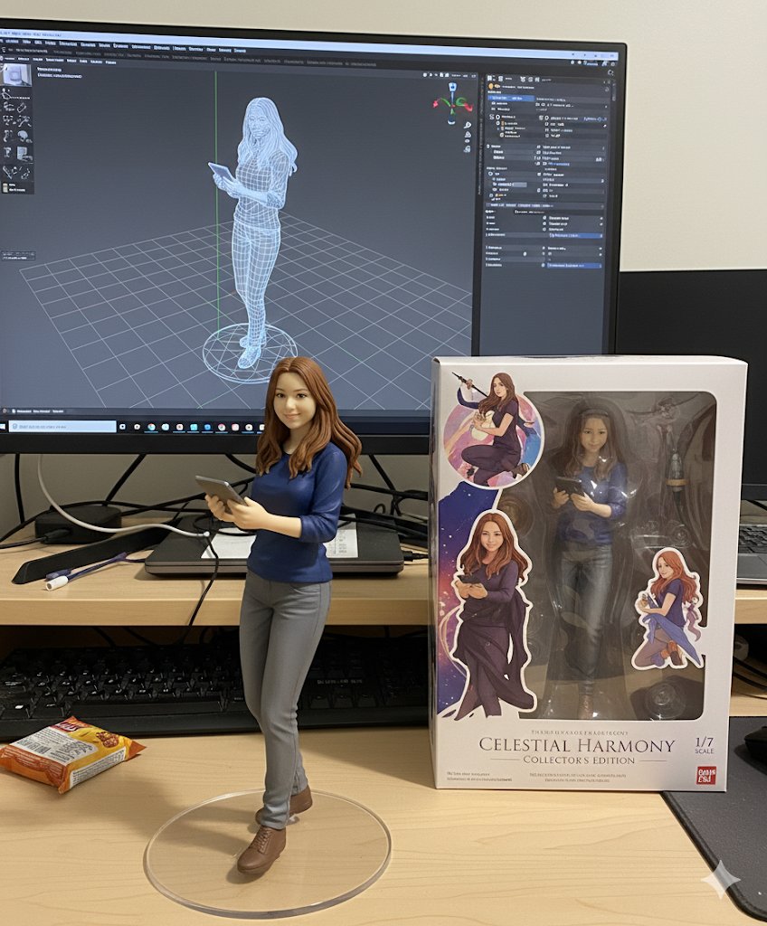 Nano banana prompt: Photo to Figurine - Example 2 Photo to Figurine - AI generated example 2 showcasing realistic figurine transformation from photo