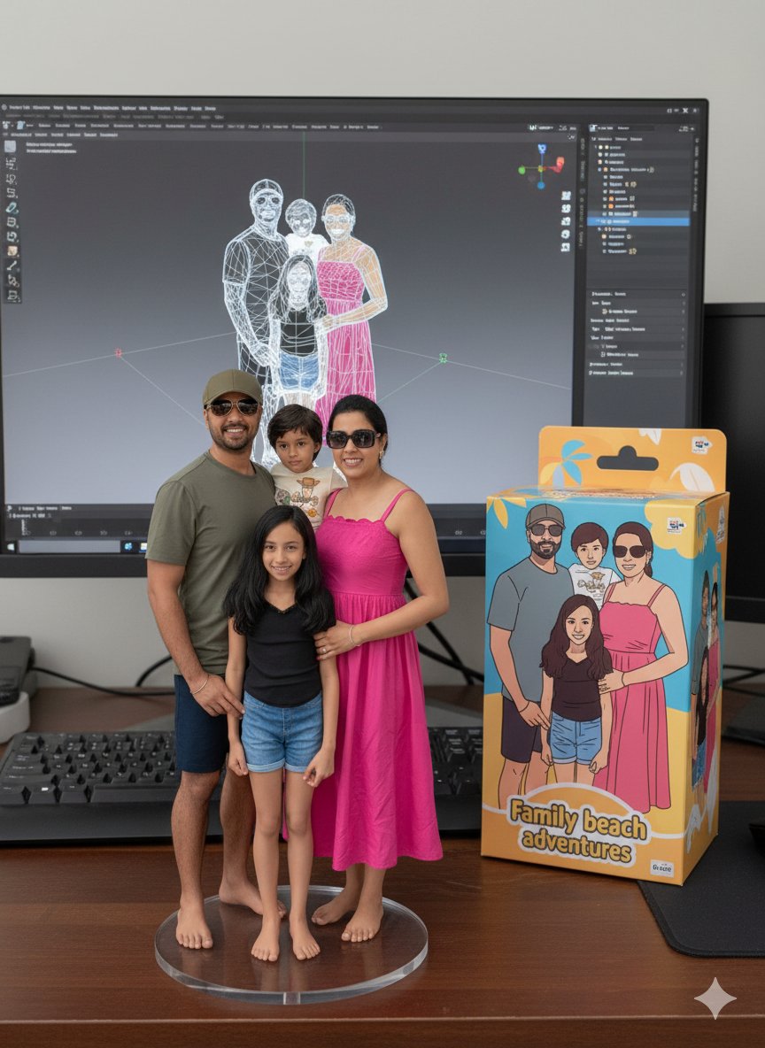 Nano banana prompt: Photo to Figurine - Example 4 Photo to Figurine - AI generated example 4 showcasing realistic figurine transformation from photo